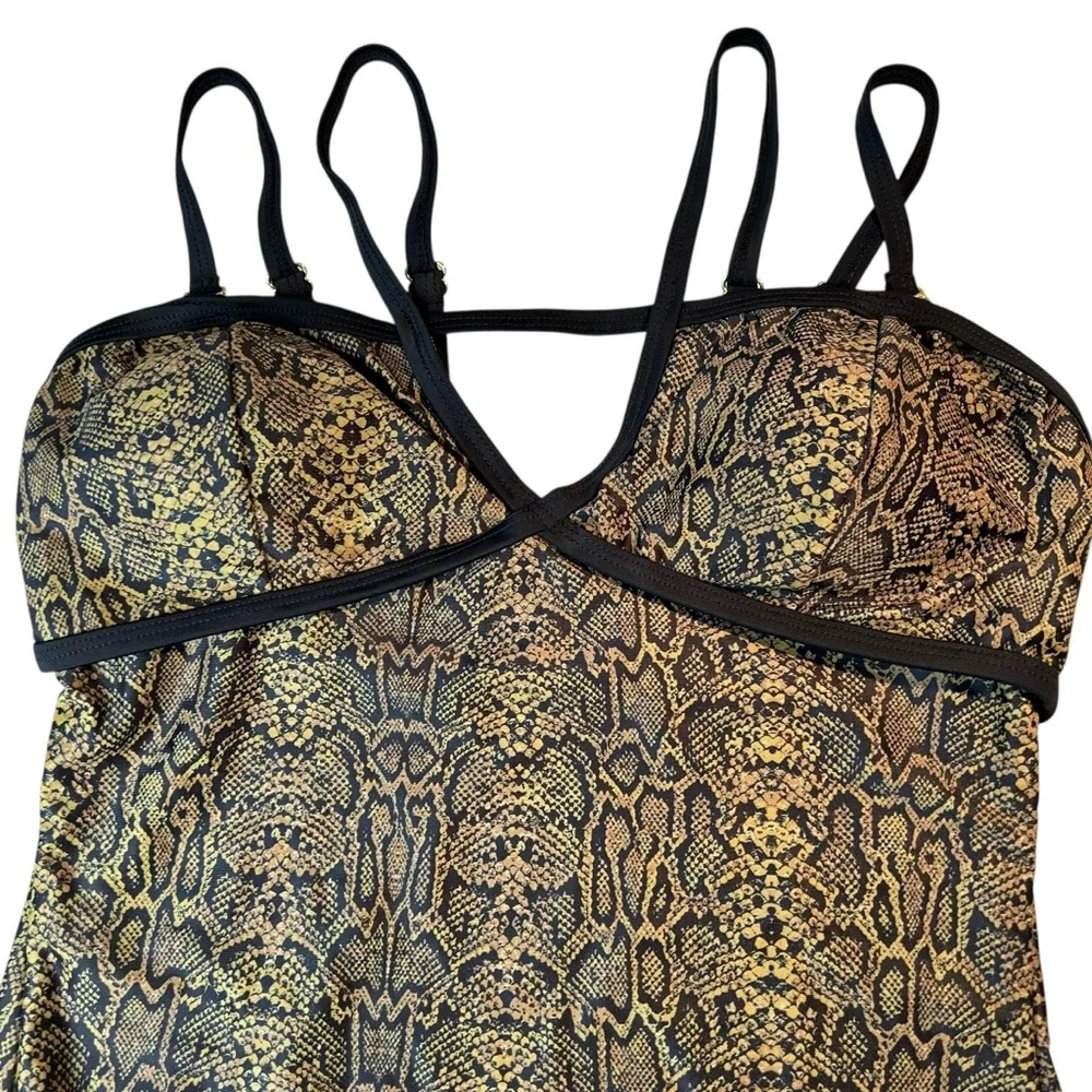 NEW Nicole Miller Swimsuit One Piece Snakeskin Print Size Small New Without Tags